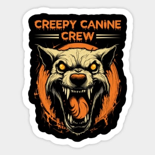 Creepy Canine Crew Dog Witch Halloween Sticker